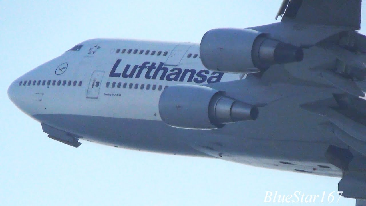 Lufthansa Boeing 747-400 (D-ABTL) takeoff from KIX/RJBB (Osaka - Kansai) RWY 06R
