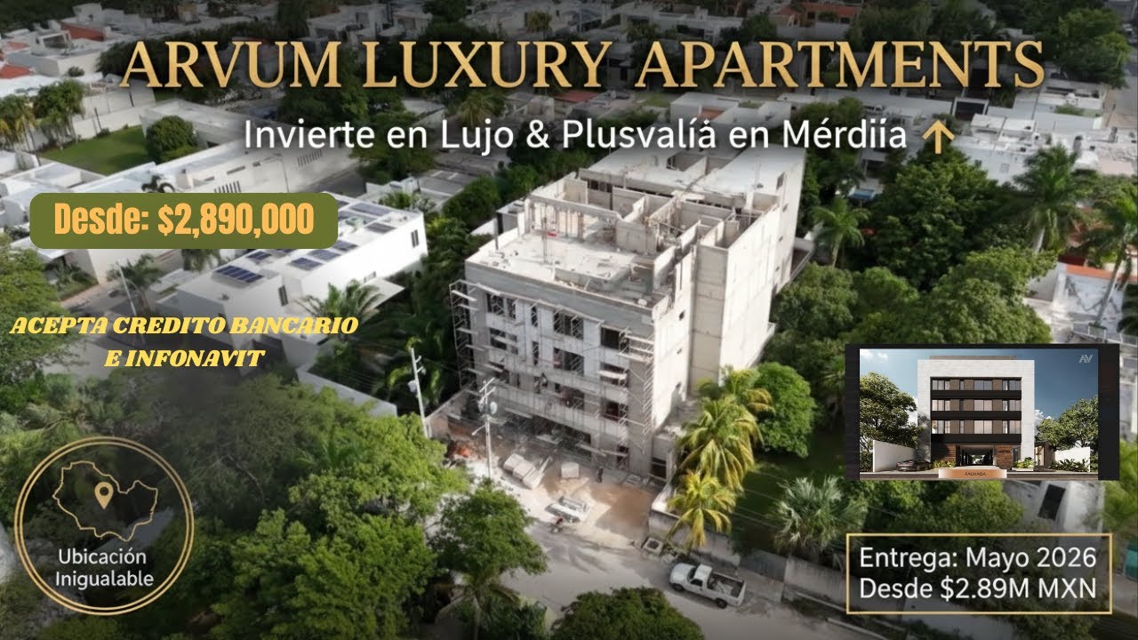 🏙️ Departamentos en PREVENTA dentro de Mérida desde $3,000,000| Arvum Residencial