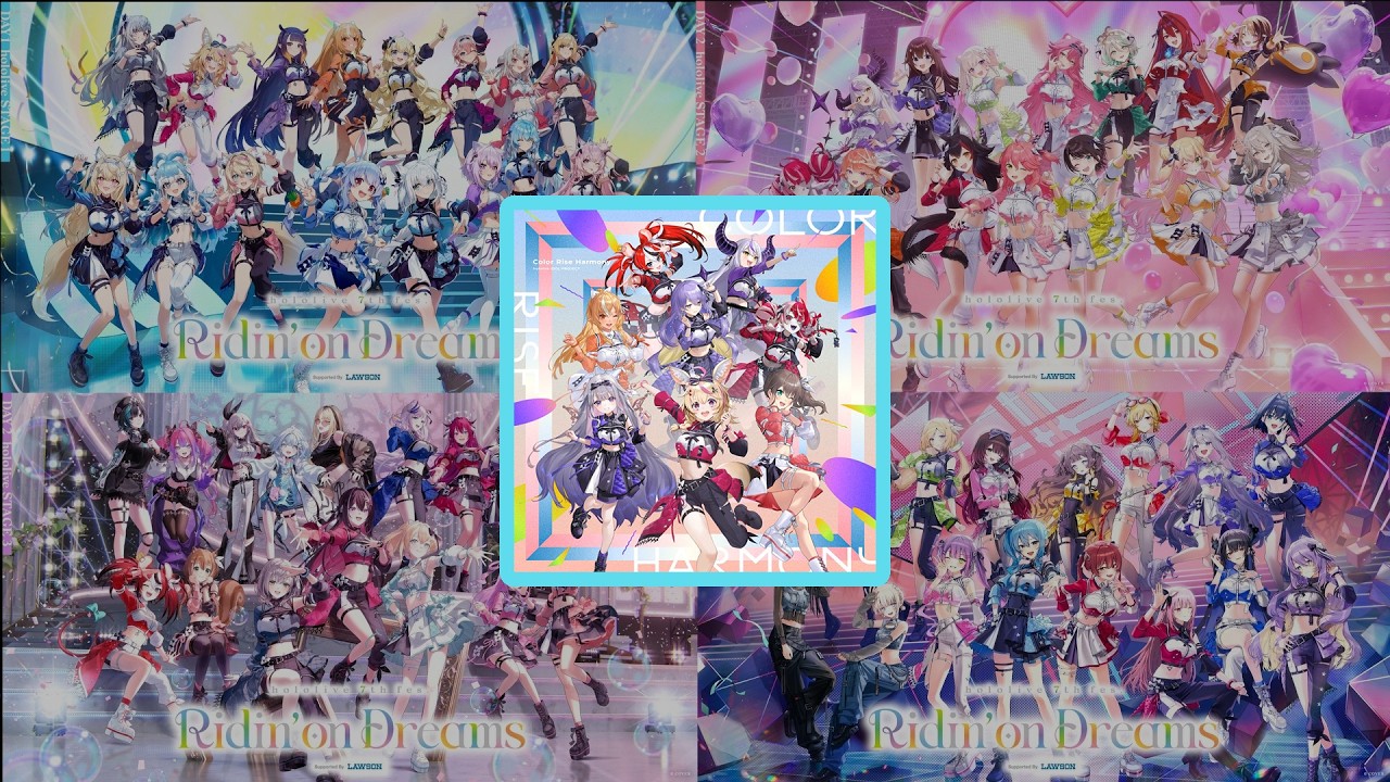 [Hololive] IDOL PROJECT - Color Rise Harmony (hololive 7th fes. Ridin' on Dreams Stage1,2,3,4 大混合唱)