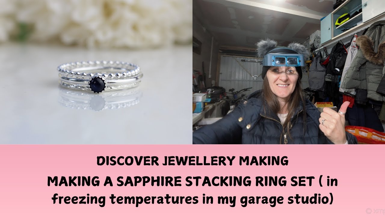 Making a sapphire stacking ring set in freezing temperatures!