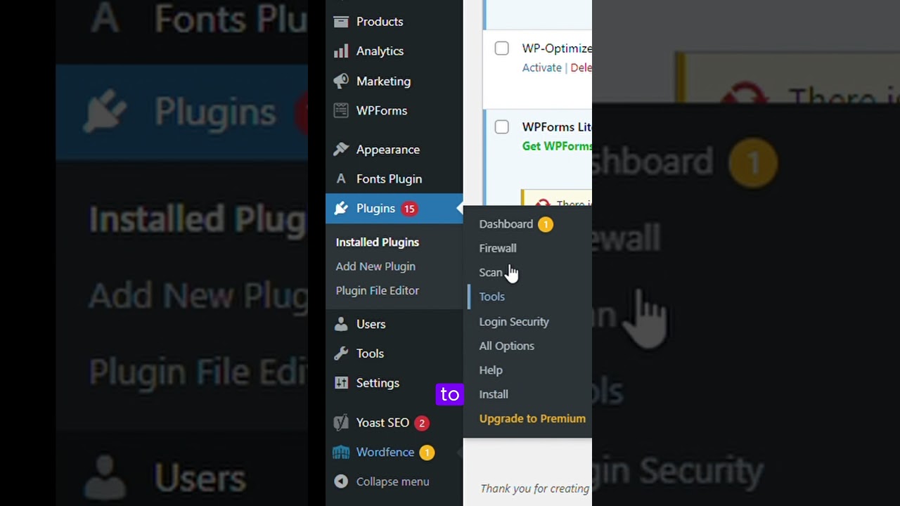 How to use security scanner in WordPress  #shorts #wordpress