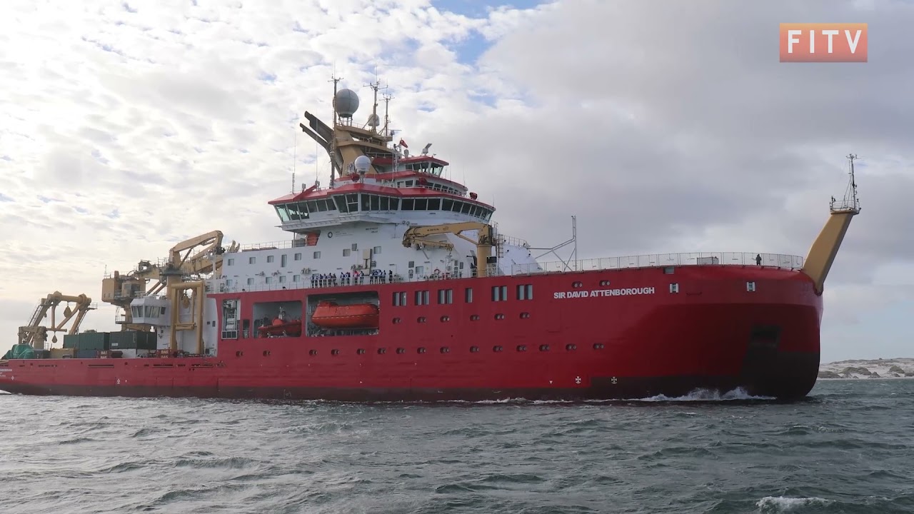 RRS Sir David Attenborough arrives in Falkland Islands