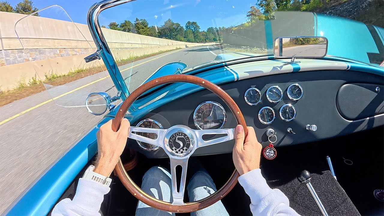 Factory Five Racing Cobra — за рулём 400-сильного монстра V8 с боковыми трубами (бинауральный зву...