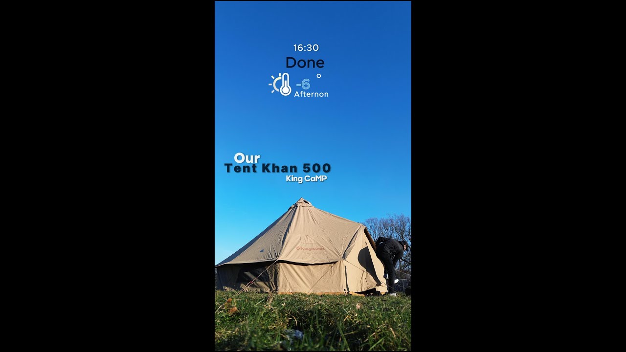 🏕️Mato Camping🏕️ in the Rain and Snow Weather in -10 Degree Knigts in a Khan 500 Warm Tent Trailer🏕️