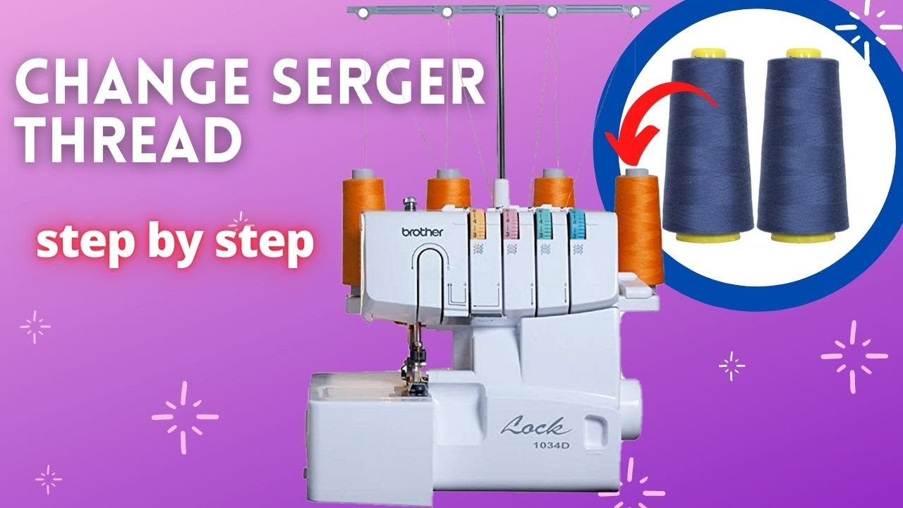 Brother 1034D serger step by step. Quick and easy re-thread trick for overlocker