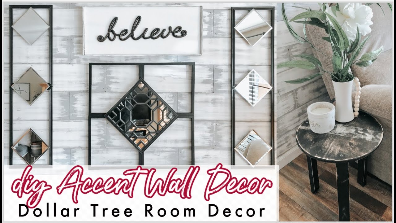 BUDGET FRIENDLY HOME DECOR| DOLLAR TREE DIY ACCENT WALL | MODERN FARMHOUSE DECOR