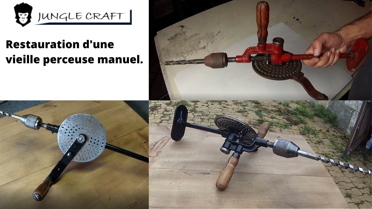 Restauration d' une veille perceuse manuel. Old manual drill restoration.