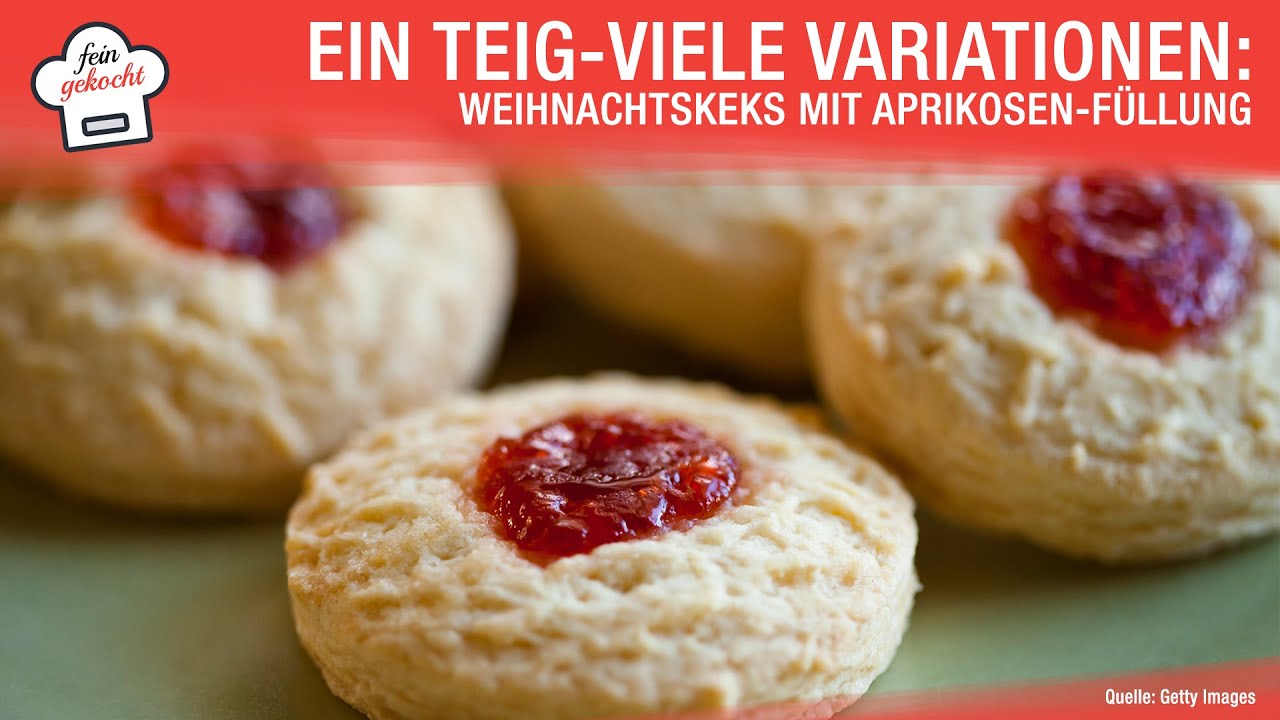 Ein Teig, viele Variationen: Weihnachtskekse mit Aprikosen-F&uuml;llung