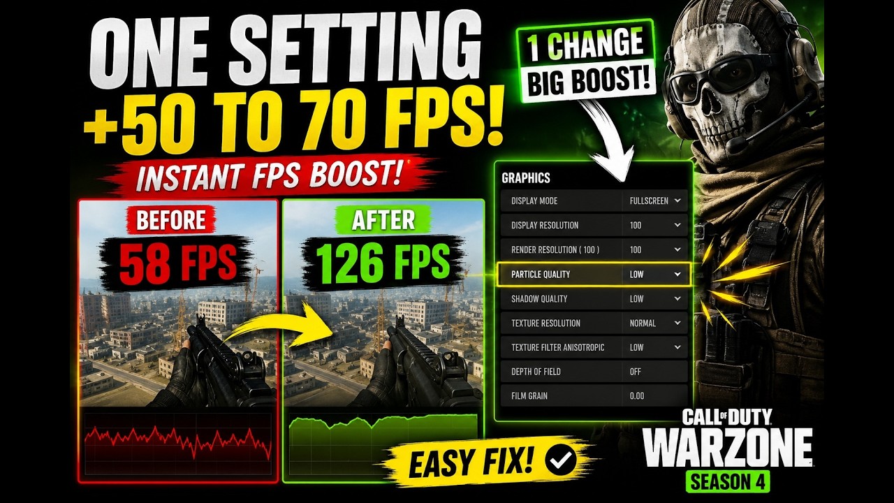  HOW TO GET+70 FPS , change one setting only😱 (Warzone Boost Guide 2026)