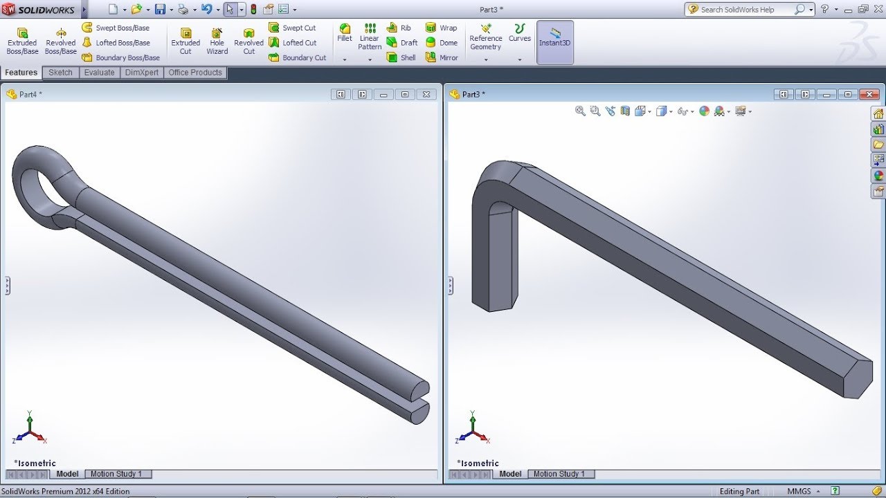 SolidWorks Training Practice Exercises for Beginners - 9 | SolidWorks Swept Boss Base Tutorial