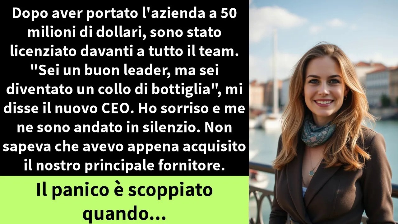 Dopo aver portato l'azienda a 50 milioni di dollari, sono stato licenziato davanti a tutto il team.
