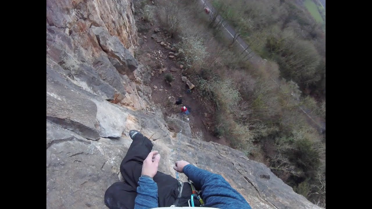Sport Climbing - 'The Sun Is Shining Down' 6a+ Wyndcliff Quarry, Wye Valley UK