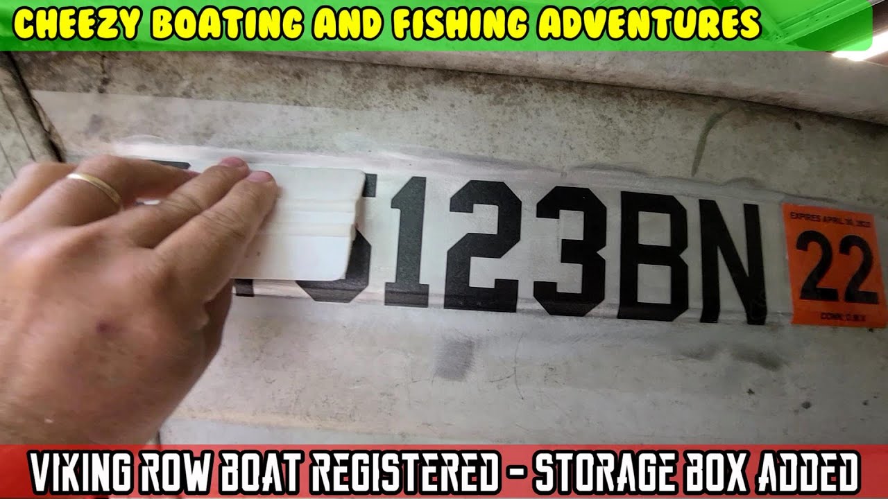 Viking rowboat and pontoon boat registered, vinyl cut numbers, installed HF storage, new USCG rules