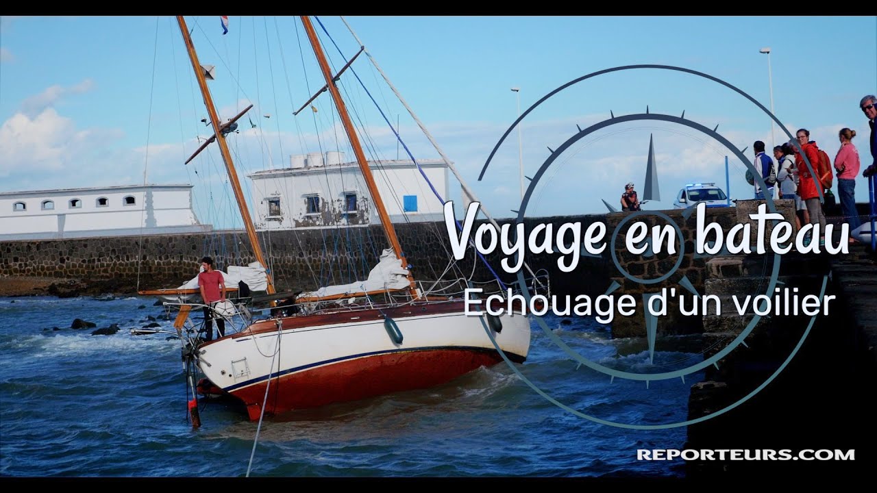 Echouage d'un voilier au mouillage à Lanzarote