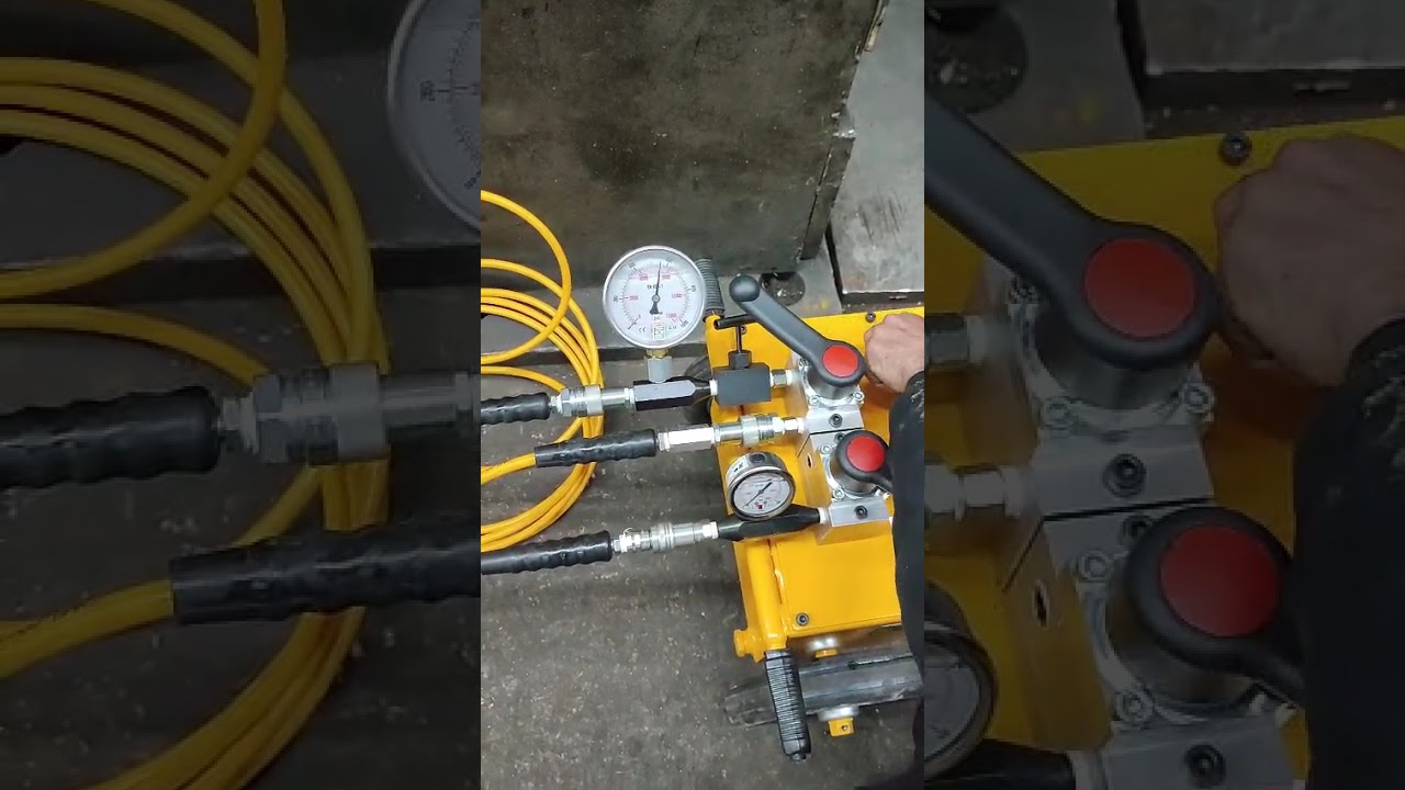 270 ton ; 12 strand stressing jack ( SJM-27025 ) pressure test at 800 bar