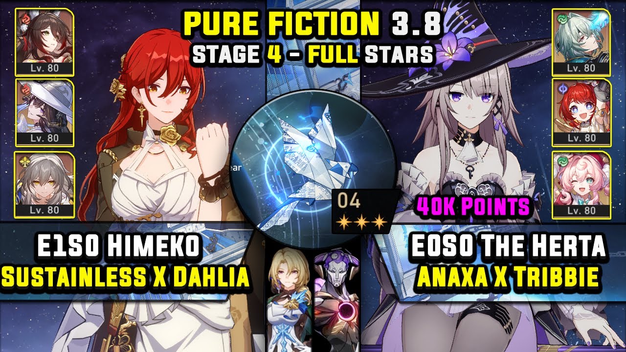 E1 Himeko Sustainless W/ Dahlia & E0 The Herta Carry (3 Stars) Pure Fiction 4 Honkai Star Rail 3.8
