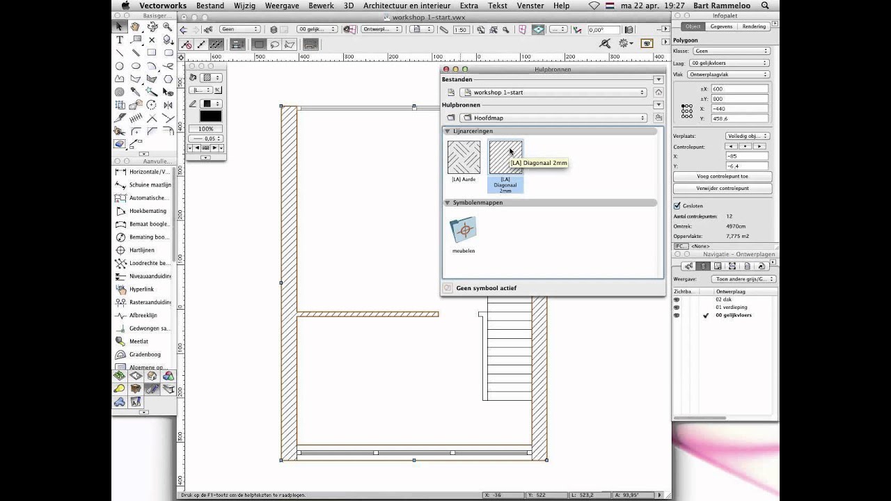 Workshop 1 van Vectorworks voor studenten interieur - deel 1