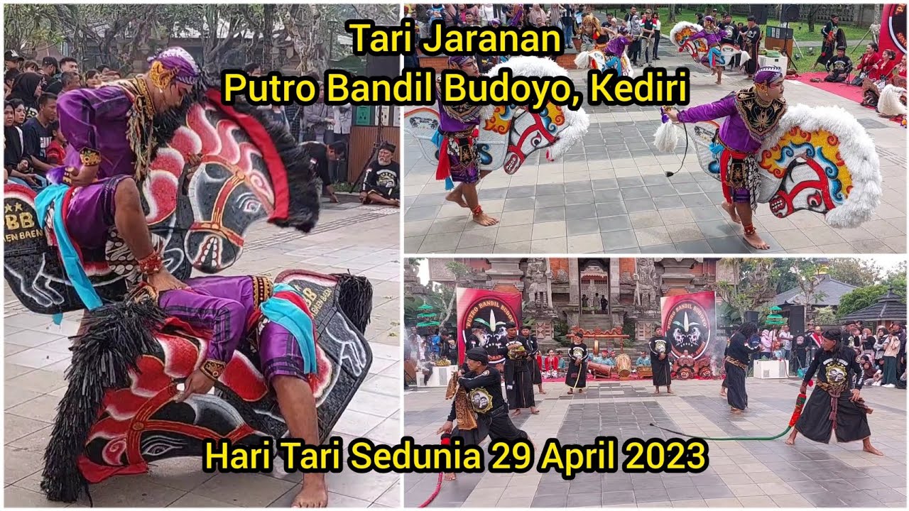 Tari Jaranan oleh Putro Bandil Budoyo Kediri di Hari Tari Sedunia 29 april 2023 di TMII