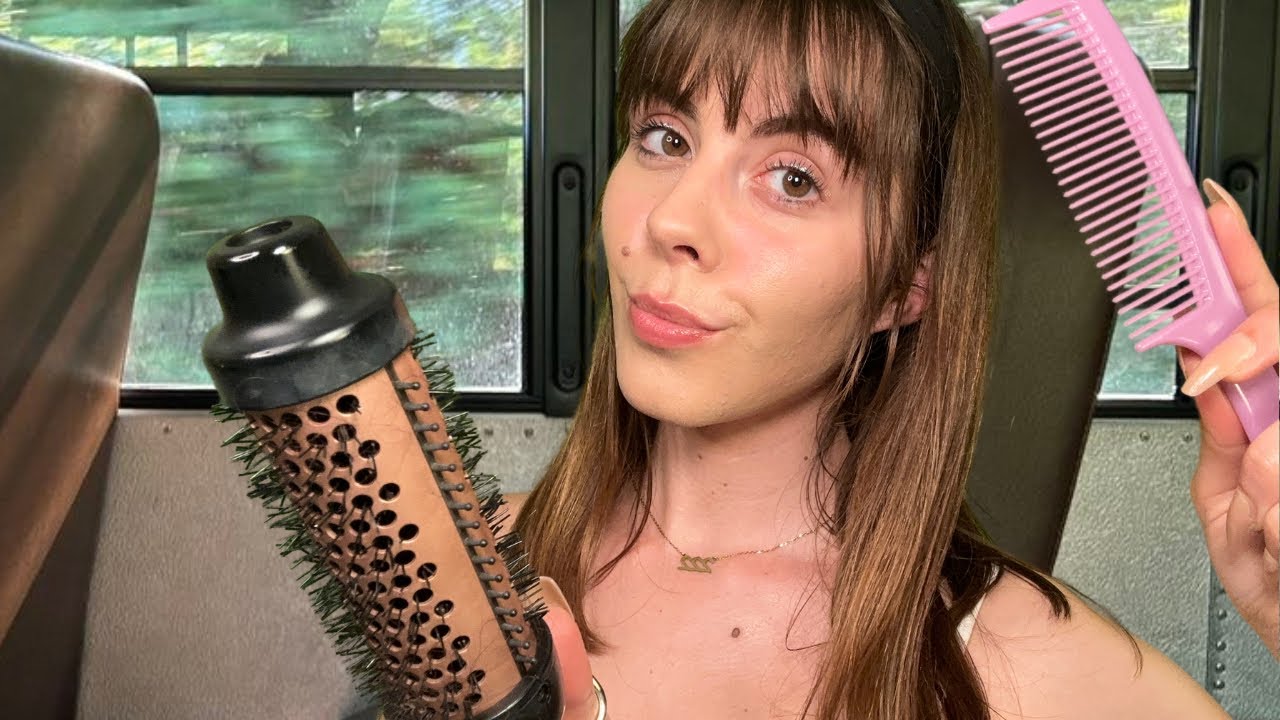 ASMR Mean Girl who secretly likes you does your hair on the school bus ✨