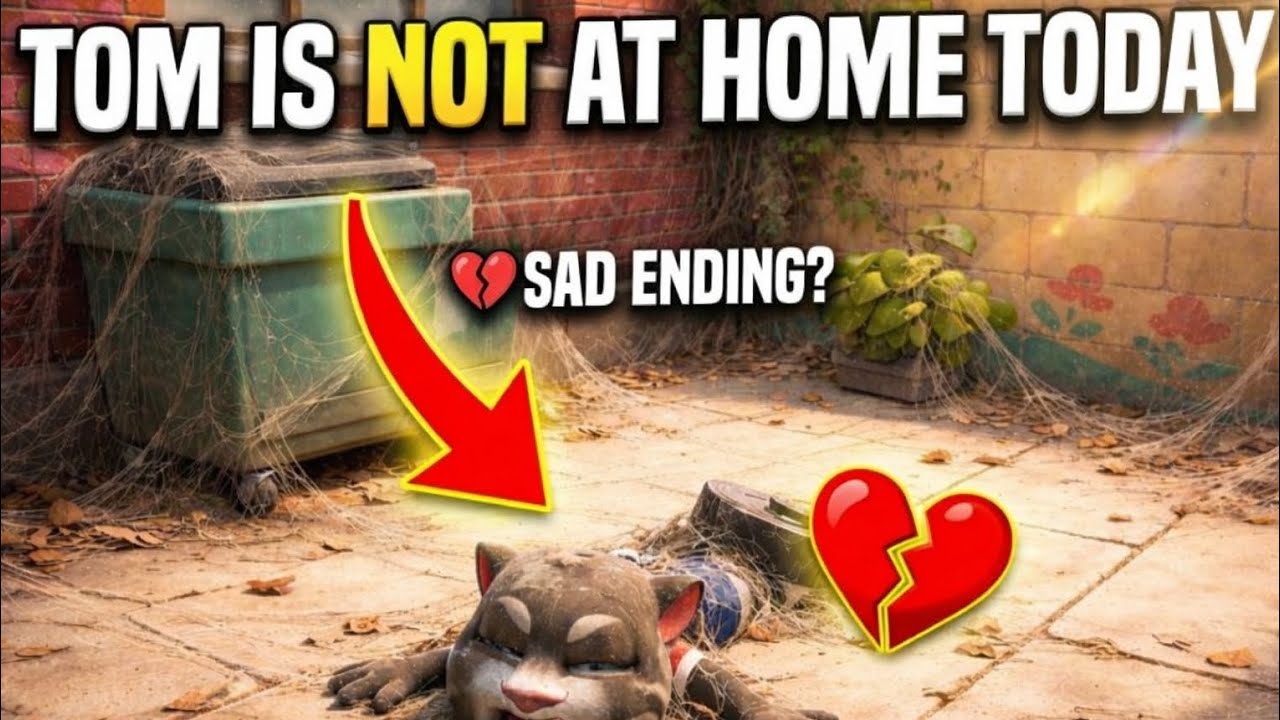 TOM IS NOT AT HOME TODAY 😶‍🌫️ watch till the end ✅️ #talkingtom #talkingtomcat #cat #sad #sadness 