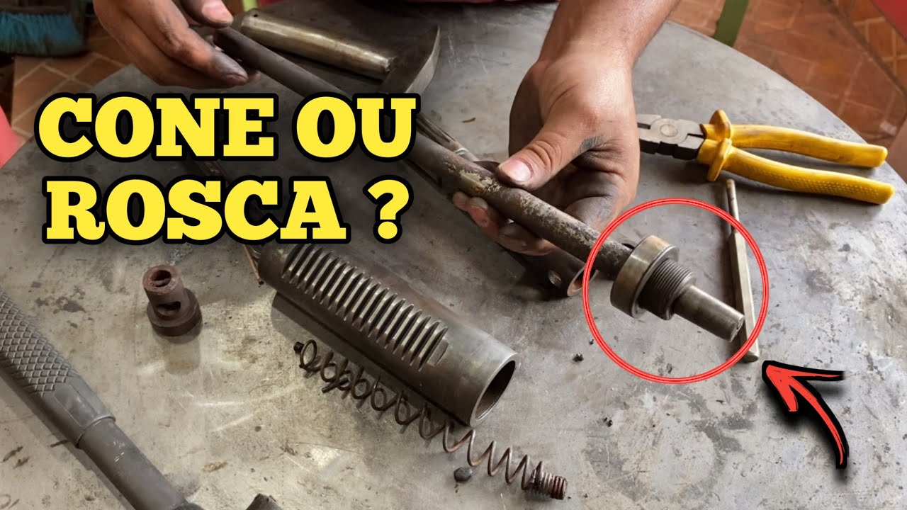 RESTAURAÇÃO FURADEIRA DE BANCADA ACHADA NO FERRO VELHO EIXO CONE OU ROSCA parte 3