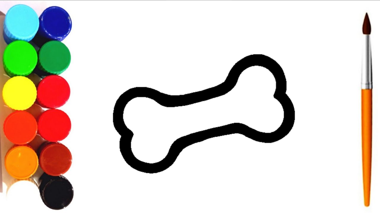 HOW TO DRAW A DOG BONE 🦴🐶 FOR KIDS | DRAWING, PAINTING AND COLORING #dogbone #animals #drawing