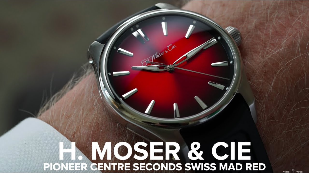 You'll get lost in the spellbinding dial of the H. Moser & Cie. Pioneer Centre Seconds Swiss Mad Red