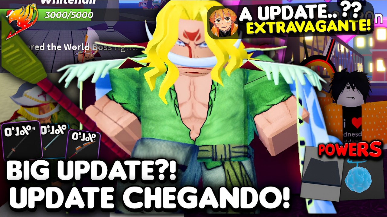 💘UPDATE ANIME FIGHTING ! UPDATE DE CHOCOLATE?! NOVO CHAMPIONS! AO VIVO! BARBA BRANCA BOSS!