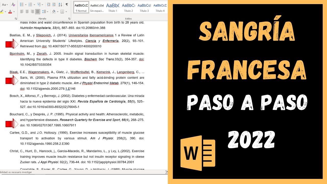 📑 Cómo se hace la SANGRÍA FRANCESA en Word | Automático