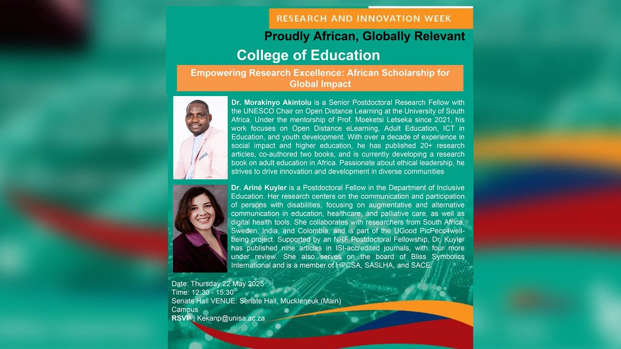 Research & Innovation week, proudly African, globally Relevant. (Collage of Education)