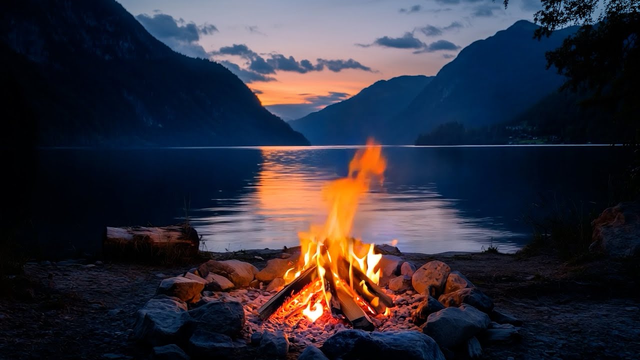 Огонь у озера 🔥 Успокаивающий АСМР для сна и концентрации