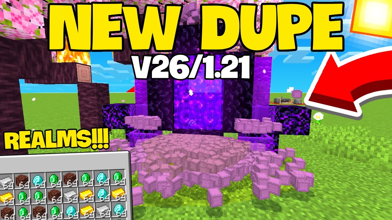 NEW BEST Minecraft Bedrock Dupe Glitch! (Works on Realms)