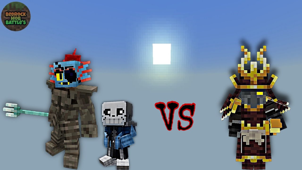 Sans and Undyne vs Auron | Minecraft Bedrock | Mob Battle