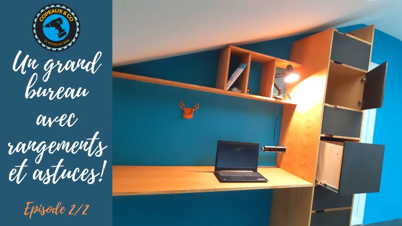 Comment faire un bureau avec rangements / Desk with shelves - Episode 2 sur 2!
