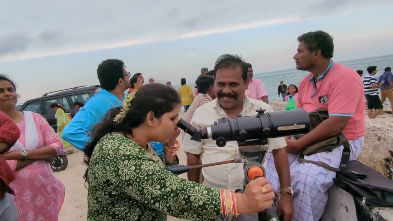 Telescope Dhanushkodi Rameshwaram for distant view of Ram Setu Srilanka.