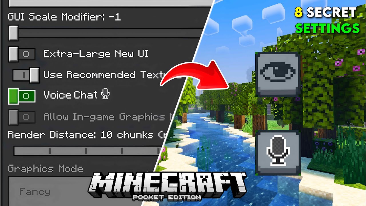 🤫 7 *SECRET SETTINGS* For Minecraft Pocket Edition 🔥 | Become PRO + Fix Lag