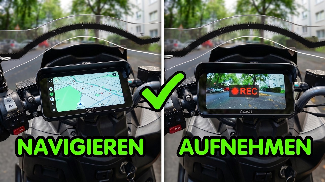 Aoocci C6Pro Test & Review Android Auto, CarPlay, Dashcams & Reifendruckkontrolle Motorrad & Roller