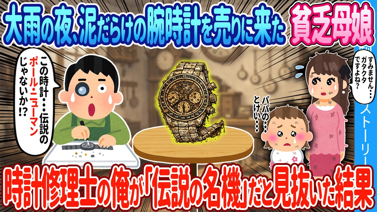 【2ch馴れ初め】雨の中、泥だらけの時計を売りに来た貧乏母娘→時計技師の俺が伝説の名機だと見抜いた結果【ゆっくり】