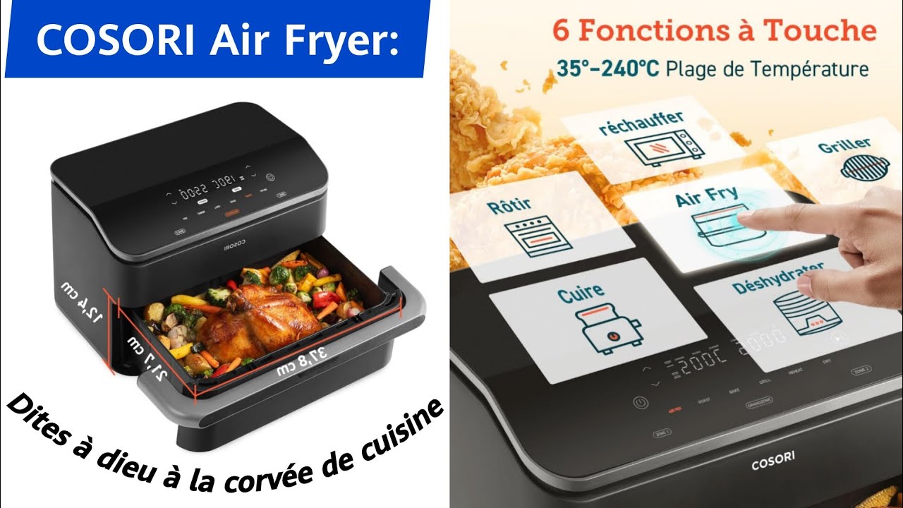 COSORI Air Fryer 10L : Friteuse Sans Huile 6-en-1 Pour des Repas Sains et D&eacute;licieux !
