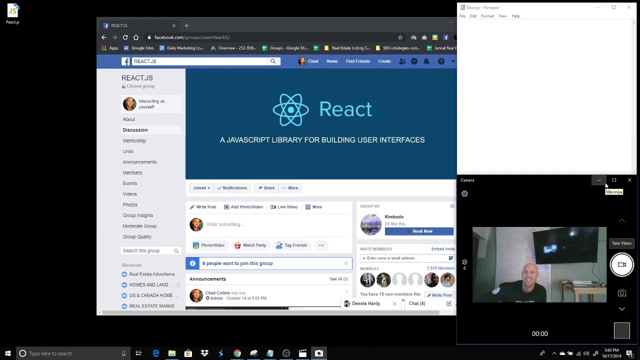 Going live in my 2500+ REACT.JS group checking out a REACT theme