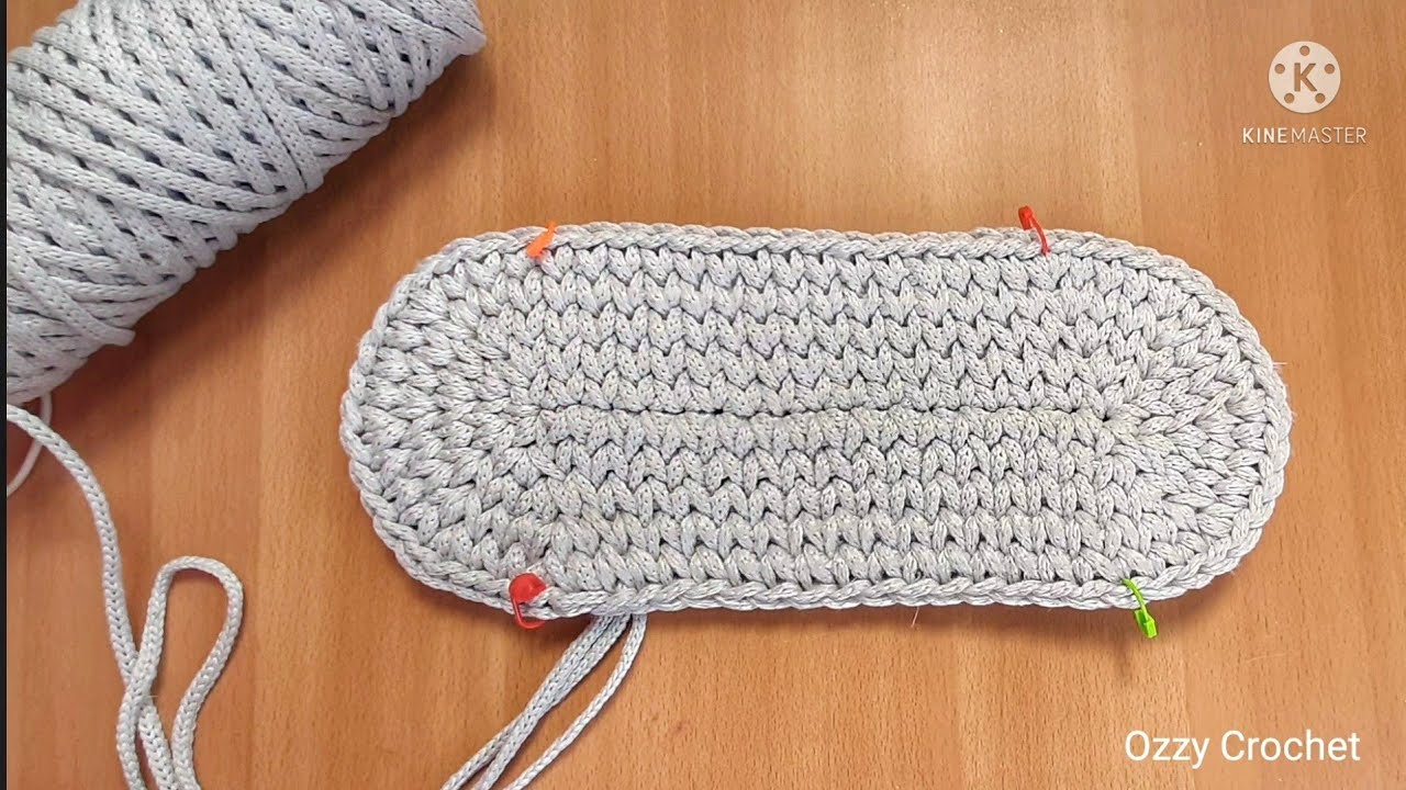 كروشيه القاعدة البيضاوي بغرزة السنبلة _ Ozzy Crochet