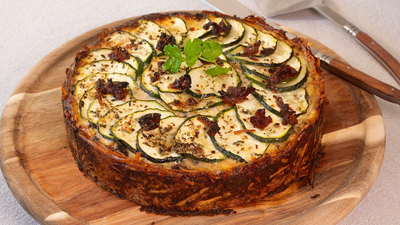 ¡¡SIN HARINA! Tarta de patata, puerros y setas