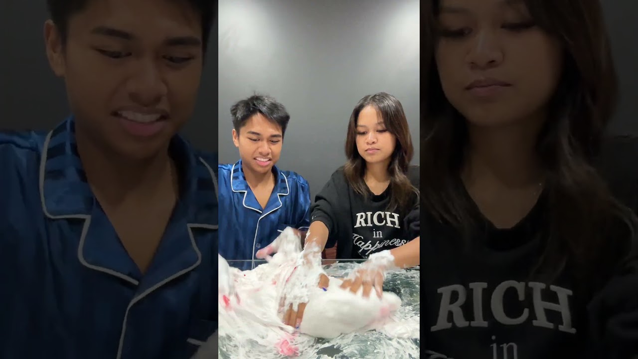 Making a big fluffy slime 🤪 #fluffyslime