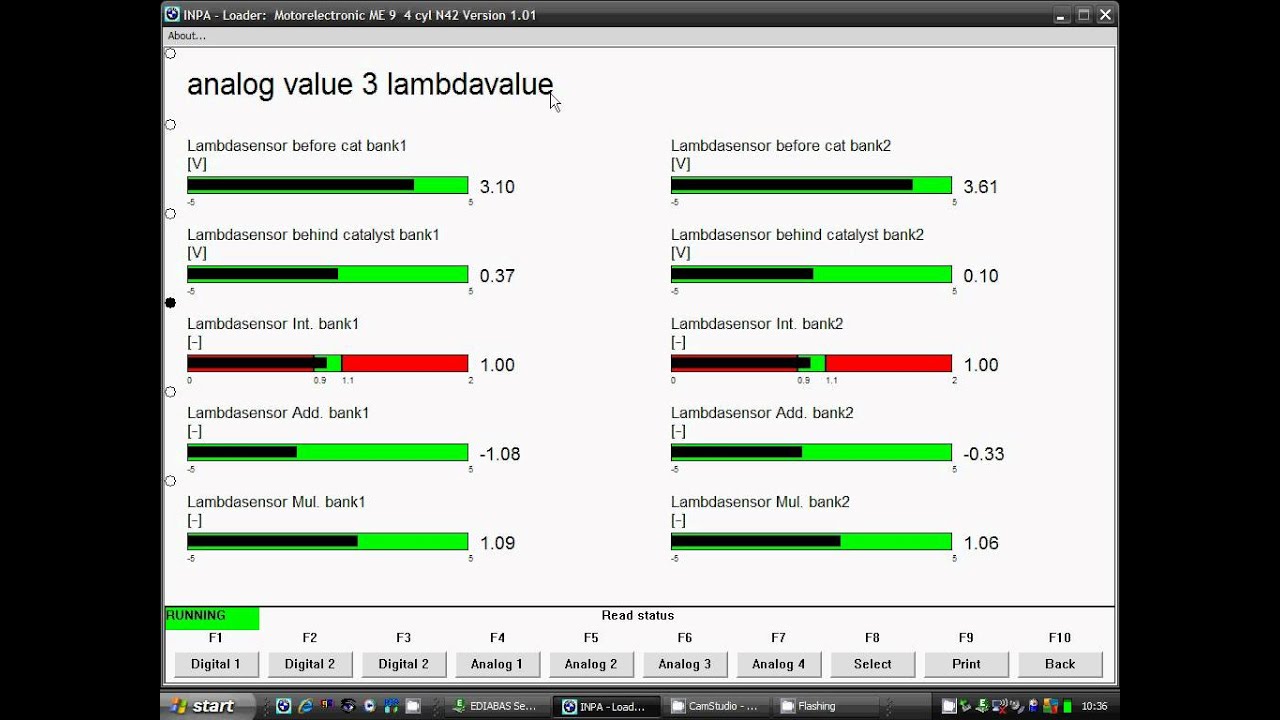 BMW E46 318i N42 Inpa Live Diagnostic.avi
