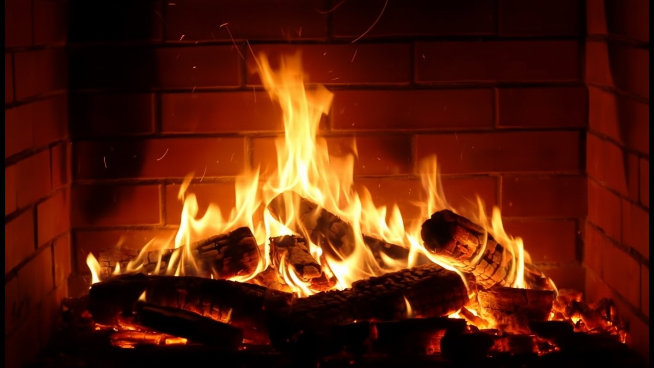 Cozy Fireplace 🔥 1 Hour Crackling Fire Sounds (No Music)