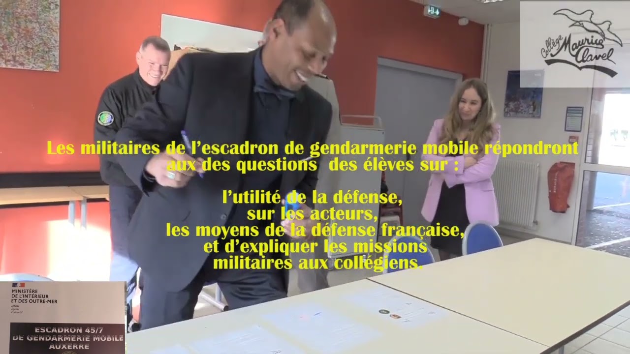 Une classe Défense officialisée au collège Maurice Clavel d'Avallon (89).