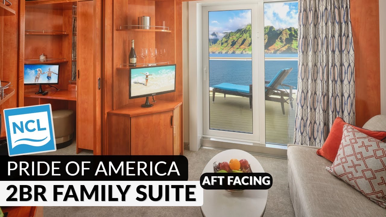 NCL Pride of America | 2-Bedroom Aft-Facing Family Suite with Balcony Tour & Review 4K | Category SG