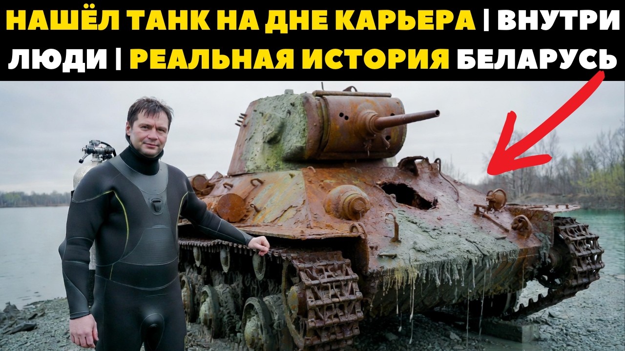 Нашёл ТАНК на дне карьера | Внутри были люди | Реальная история Беларусь