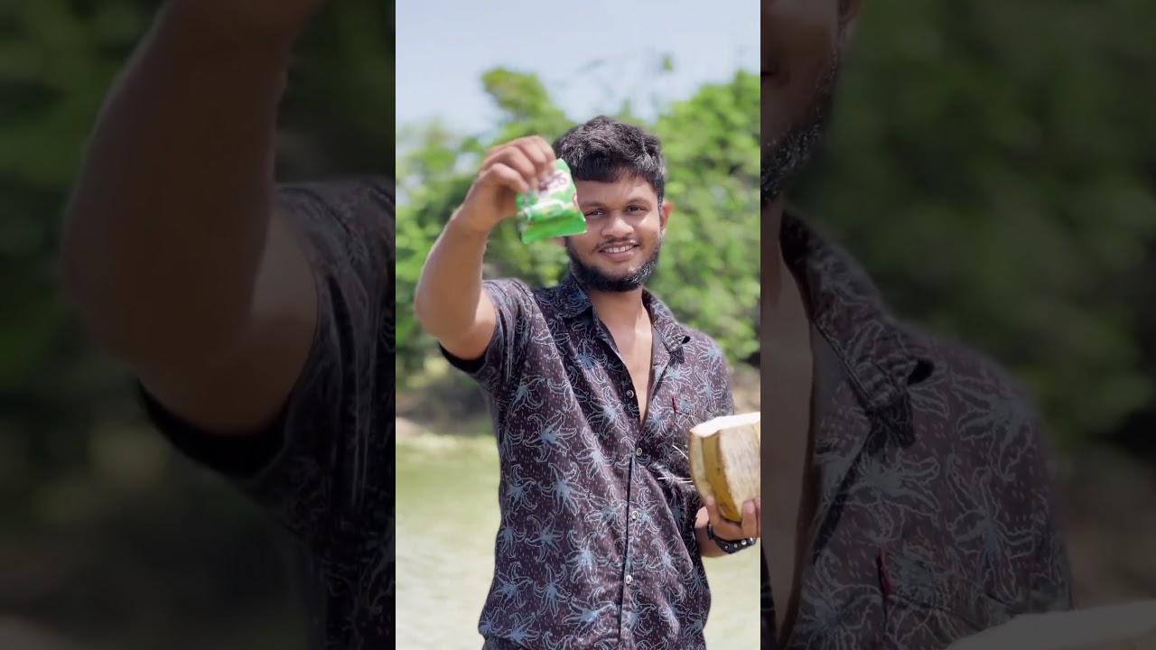 🥥 Coconut Drinking with Milo | Tropical Drink Combo! 🍫#MiloMix #TropicalDrinks #SriLankanStyle
