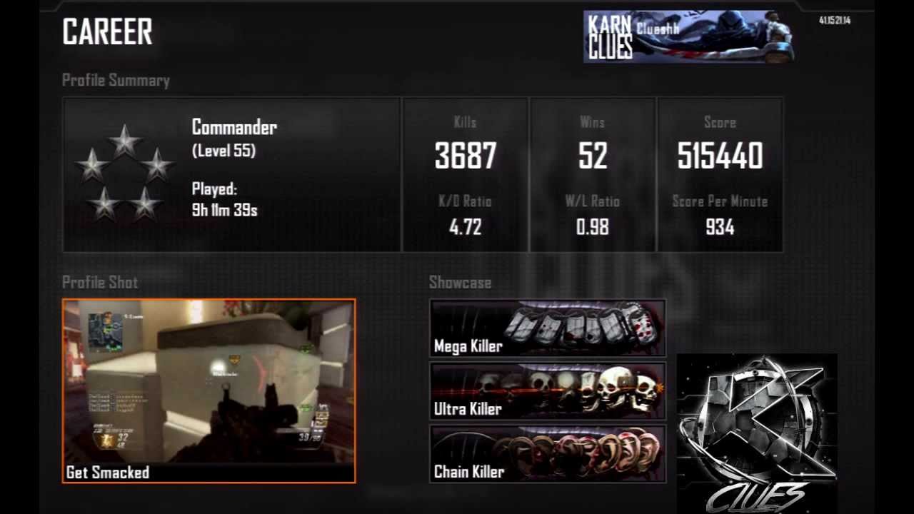 KARNAGE Clan Final Black Ops 2 Combat Record Stats Video